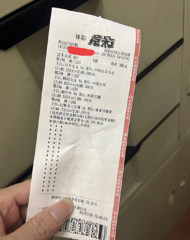 神!彩民224元中竞彩1.1万 擒巴黎55倍比分-票 神!彩民224元中竞彩1.1万 擒巴黎55倍比分-票