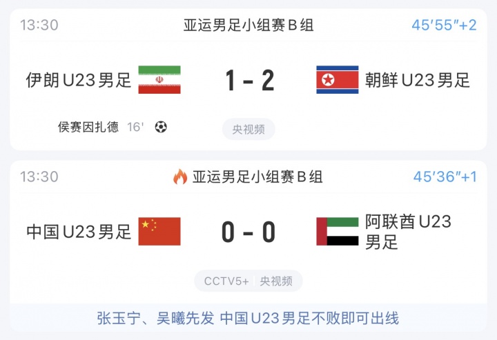 风云突变!U23国足同组对手:伊朗连丢两球,1-2落后朝鲜 风云突变!U23国足同组对手:伊朗连丢两球,1-2落后朝鲜